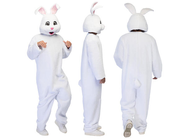 Hoppende hare - Hvit 1 Kostyme til voksen - Unisex - Onesize 
