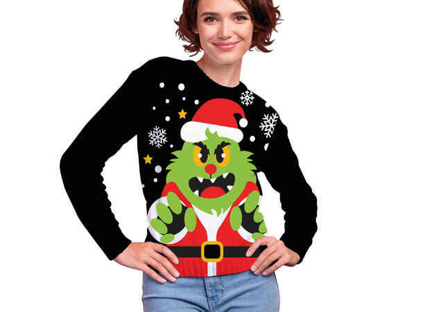 Julegenser - Grinch - Sort 1 Genser i bomull til dame - Str L 