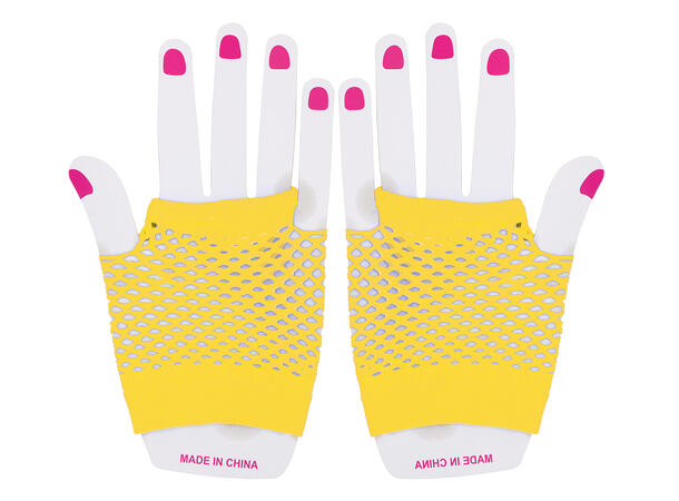 Korte nettinghansker - Gule 1 Par fingerløse hansker - 26cm 