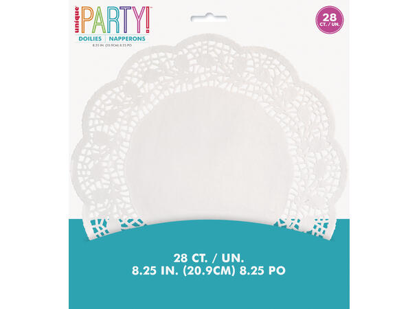Pynteservietter - Hvit 28 Kakeservietter ( Doilies) - 21cm