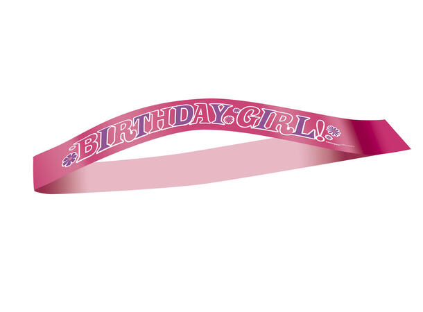 Sateng ordensbånd - "Birthday Girl" 1 Ordensbånd i sateng