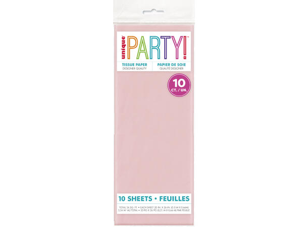 Silkepapir - Rosa Pastell 10 stk silkepapir - 50x66cm