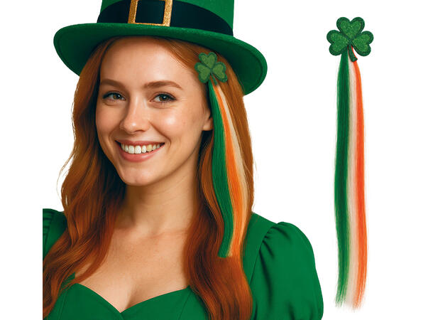St. Patricks day - Hairextension kløver 1 Hairextension - 40cm 
