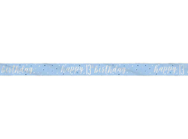 Blå & Sølv Glitz - #13 1 Foliebanner - 2,9m
