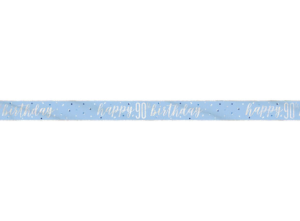 Blå & Sølv Glitz - #90 1 Foliebanner - 2,9m