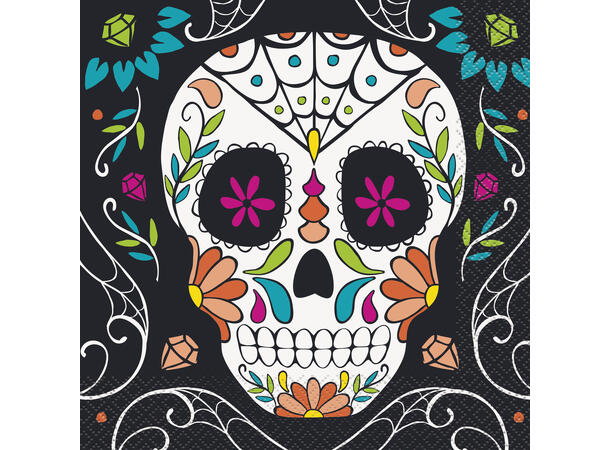 Kranie Day of the Dead 16 Lunchservietter - 33x33cm
