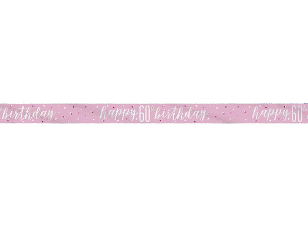 Rosa & Sølv Glitz - #60 1 Foliebanner - 2,9m