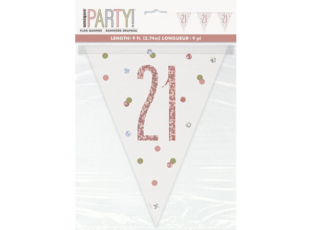 Rosegull Glitz - #21 1 Flaggbanner i plast - 2,9m