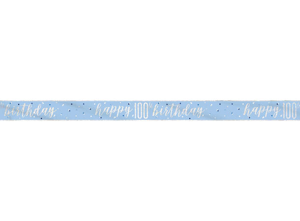 Blå & Sølv Glitz - #100 1 Foliebanner - 2,9m