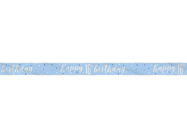 Blå & Sølv Glitz - #16 1 Foliebanner - 2,9m