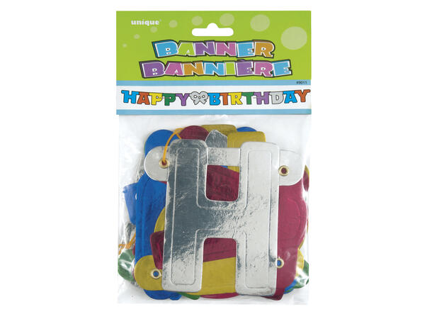 Happy Birthday - Deluxe 1 Leddbanner i papir - 1,37m