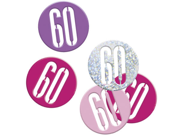 Rosa & Sølv Glitz - #60 1 Pose Bordkonfetti - 15g
