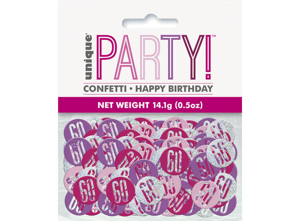 Rosa & Sølv Glitz - #60 1 Pose Bordkonfetti - 15g