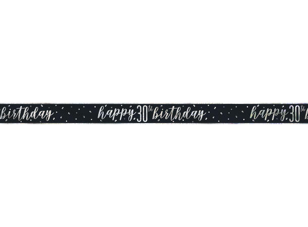 Sort & Sølv Glitz - #30 1 Foliebanner - 2,9m