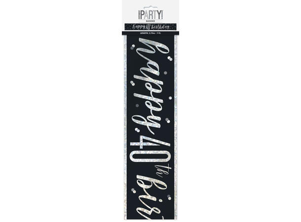 Sort & Sølv Glitz - #40 1 Foliebanner - 2,9m