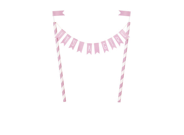 Pink Hearts Baby Shower 1 Kakeptopp i plast