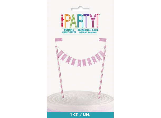 Pink Hearts Baby Shower 1 Kakeptopp i plast