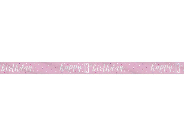 Rosa & Sølv Glitz - #13 1 Foliebanner - 2,9m
