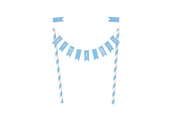 Blue Hearts Baby Shower - 'It’s a Boy' 1 Kaketopp i plast