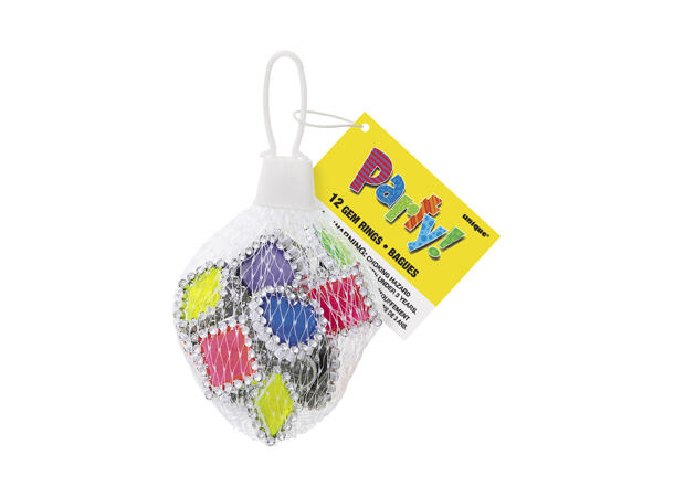 Ringer med Edelsten 12 stk 