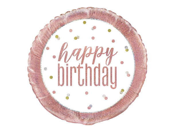 Rosegull Glitz - "Happy Birthday" 1 Folieballong - 46cm(18")