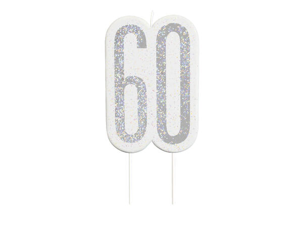 Sort & Sølv Glitz - Glitter - #60 1 Kakelys på pinne