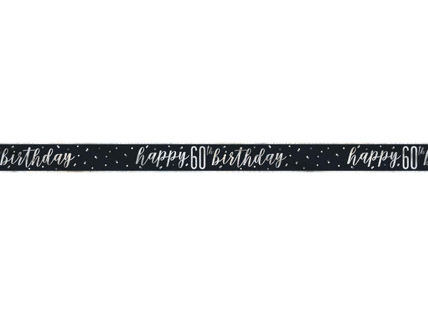 Sort & Sølv Glitz - #60 1 Foliebanner - 2,9m