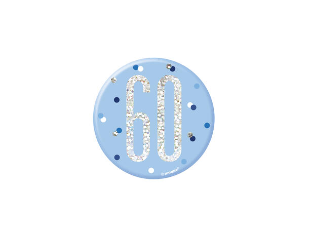 Blå & Sølv Glitz - #60 1 merke - 7,5cm