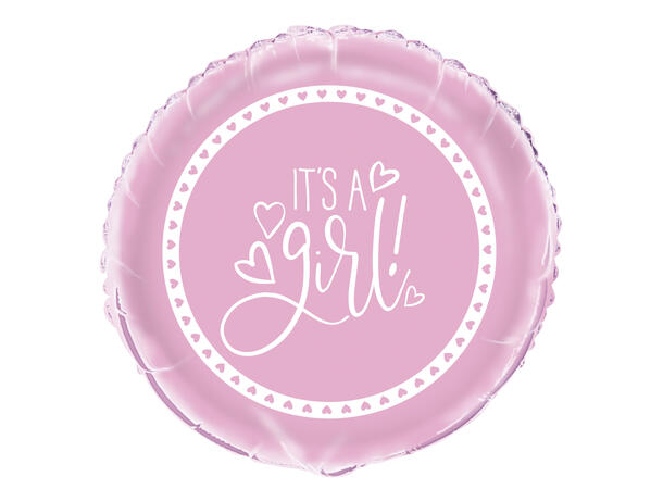 Pink Hearts Baby Shower 1 Folieballong  rund - 46cm(18")
