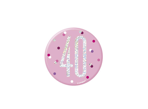 Rosa & Sølv Glitz - #40 1 merke - 7,5cm
