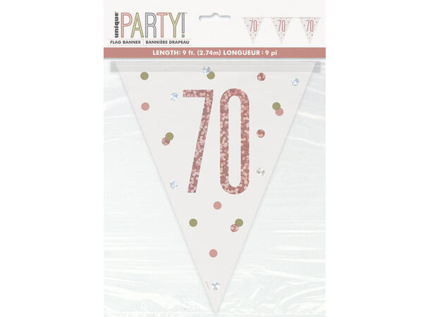 Rosegull Glitz - #70 1 Flaggbanner i plast - 2,9m