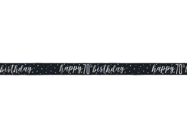 Sort & Sølv Glitz - #70 1 Foliebanner - 2,9m