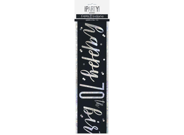 Sort & Sølv Glitz - #70 1 Foliebanner - 2,9m