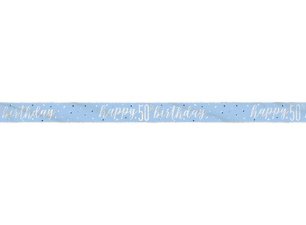 Blå & Sølv Glitz - #50 1 Foliebanner - 2,9m