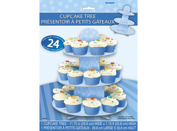 Fat til Cupcake - Blå 1 Cupcake stativ i papp