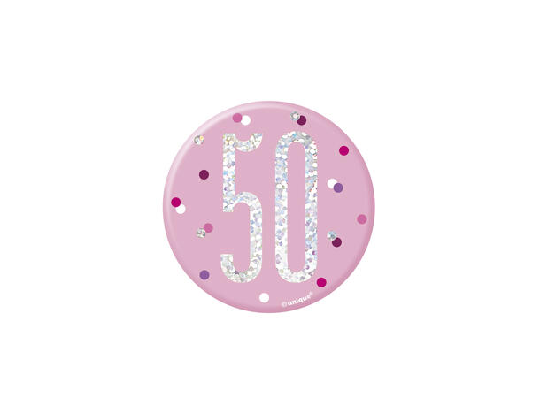 Rosa & Sølv Glitz - #50 1 merke - 7,5cm