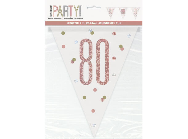 Rosegull Glitz - #80 1 Flaggbanner i plast - 2,9m