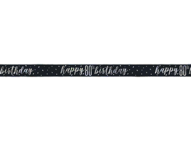 Sort & Sølv Glitz - #80 1 Foliebanner - 2,9m