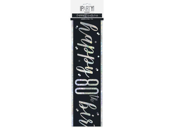 Sort & Sølv Glitz - #80 1 Foliebanner - 2,9m
