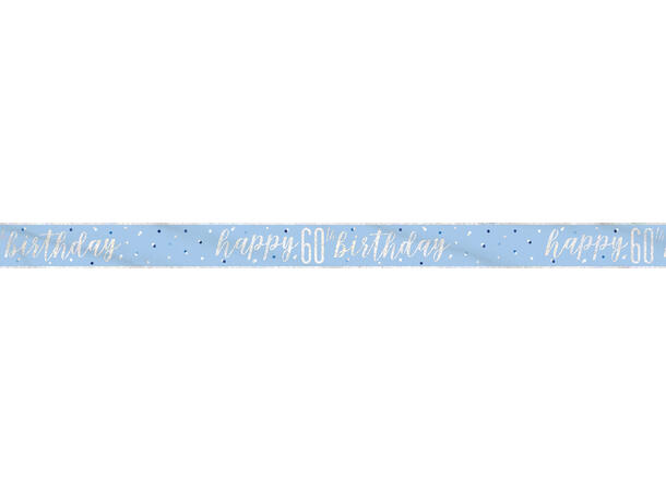 Blå & Sølv Glitz - #60 1 Foliebanner - 2,9m