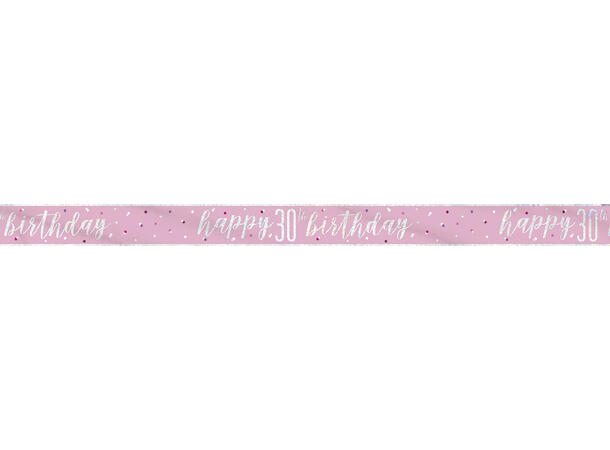 Rosa & Sølv Glitz - #30 1 Foliebanner - 2,9m
