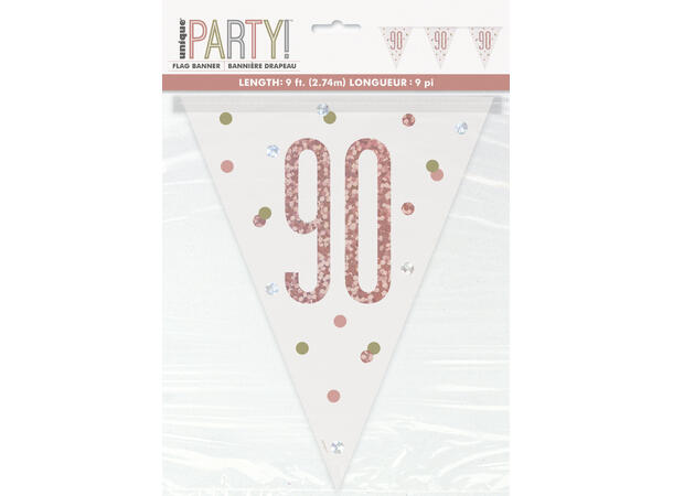 Rosegull Glitz - #90 1 Flaggbanner i plast - 2,9m