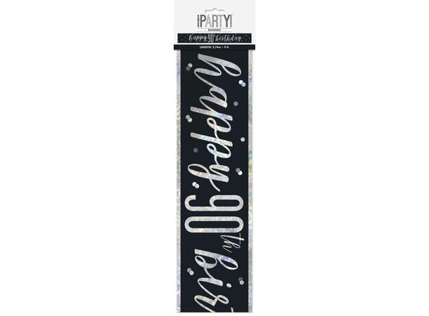 Sort & Sølv Glitz - #90 1 Foliebanner - 2,9m