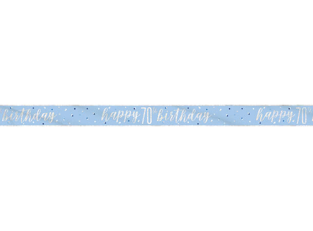 Blå & Sølv Glitz - #70 1 Foliebanner - 2,9m