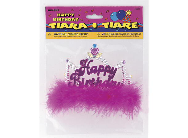 Elegant - Happy Birthday 1 Tiara i plast - Onesize