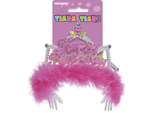 Elegant - Happy Birthday 1 Tiara i plast - Onesize