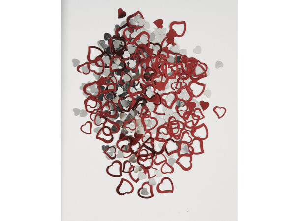 Hjerte 1 Pose bordkonfetti folie - 15g