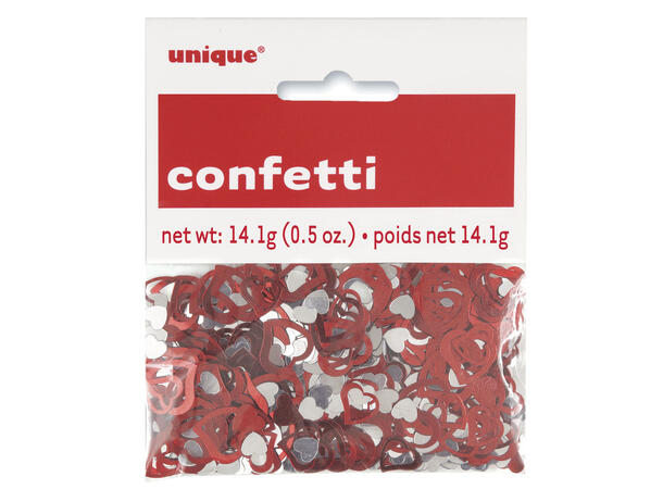Hjerte 1 Pose bordkonfetti folie - 15g