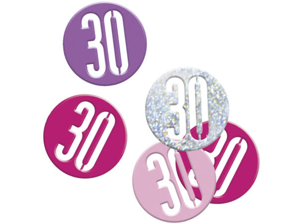 Rosa & Sølv Glitz - #30 1 Pose Bordkonfetti - 15g