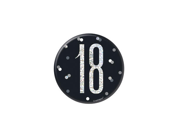 Sort & Sølv Glitz - #18 1 merke - 7,5cm